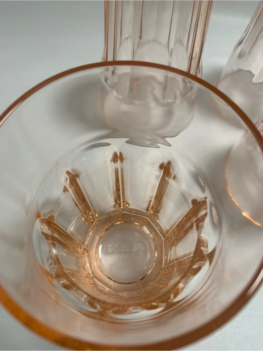 IKEA POKAL Blush Pink 14oz Glasses. Set of 4. EUC